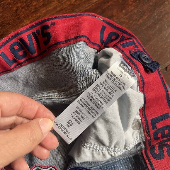 Levi’s 511 Teen Boys Stretch 16Reg W28 L30 Adjustable Waistband Med/Dark Wash - Picture 2 of 5